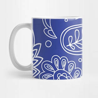 Mandala Pattern Blue and White Halloween Fall Autumn Season Mug